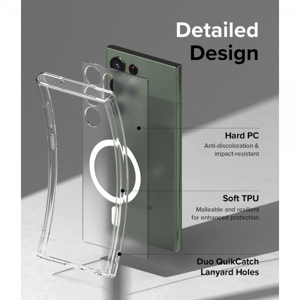Ringke Samsung Galaxy S23 Ultra -suojakuori Fusion Magnetic Matte Clear