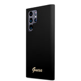 Guess Samsung Galaxy S23 Ultra Kuori Liquid Silicone Metal Logo Musta