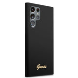 Guess Samsung Galaxy S23 Ultra Kuori Liquid Silicone Metal Logo Musta