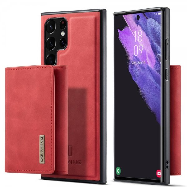 Dg.Ming Samsung Galaxy S23 Ultra -suojakuori M1 Series irrotettavalla korttipidikkeellä, punainen