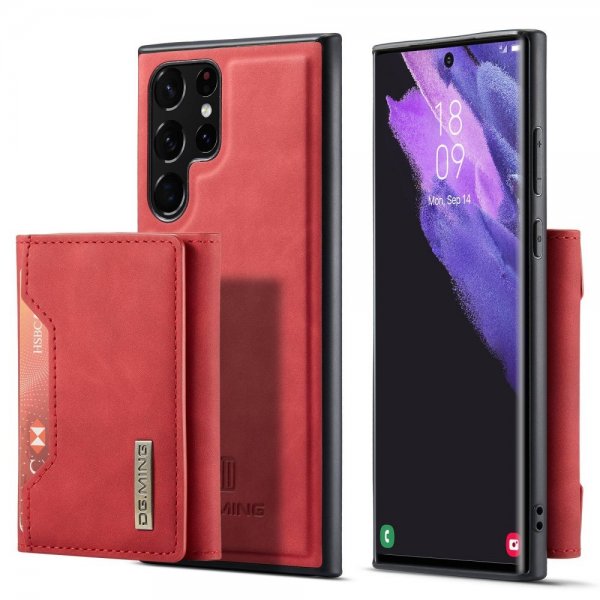 Dg.Ming Samsung Galaxy S23 Ultra Kuori M2 Series Irrotettava Korttipidike Punainen