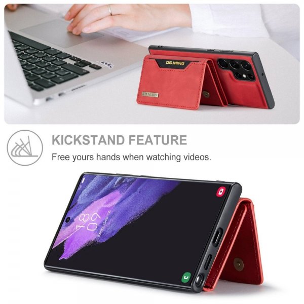 Dg.Ming Samsung Galaxy S23 Ultra Kuori M2 Series Irrotettava Korttipidike Punainen