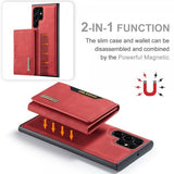 Dg.Ming Samsung Galaxy S23 Ultra Kuori M2 Series Irrotettava Korttipidike Punainen