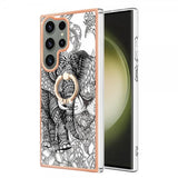 Samsung Galaxy S23 Ultra kuori sormuspidikkeellä, norsukuvio