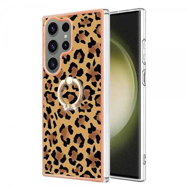 Samsung Galaxy S23 Ultra Kuori sormirenkaalla Leopardikuvio