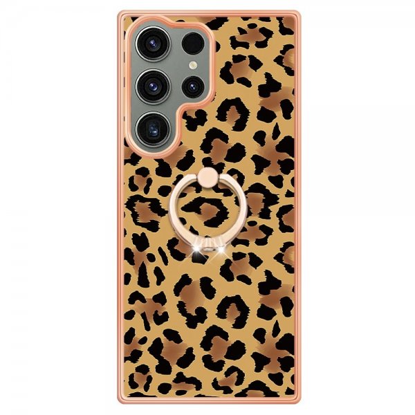 Samsung Galaxy S23 Ultra Kuori sormirenkaalla Leopardikuvio