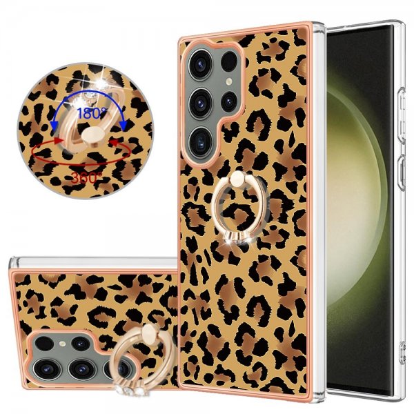 Samsung Galaxy S23 Ultra Kuori sormirenkaalla Leopardikuvio