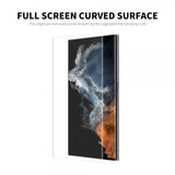 Enkay Samsung Galaxy S23 Ultra kuori näytönsuojalla, nahkatekstuuri, sininen