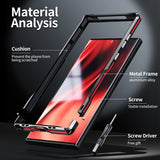 Samsung Galaxy S23 Ultra Kuori Metallinen Bumper Hopea