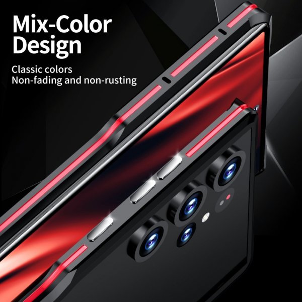 Samsung Galaxy S23 Ultra Kuori Metallinen Bumper Hopea