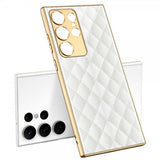 GKK Samsung Galaxy S23 Ultra Kuori Valkoinen Ruutukuvio