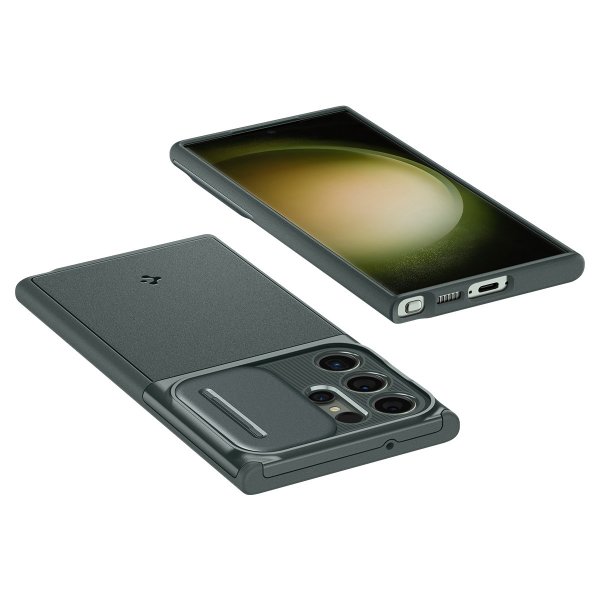Spigen Samsung Galaxy S23 Ultra -suojakuori Optik Armor Abyss Green
