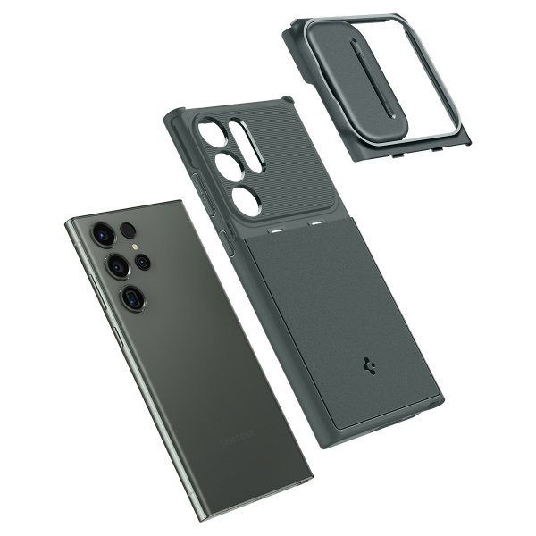 Spigen Samsung Galaxy S23 Ultra -suojakuori Optik Armor Abyss Green
