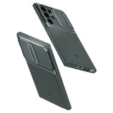 Spigen Samsung Galaxy S23 Ultra -suojakuori Optik Armor Abyss Green