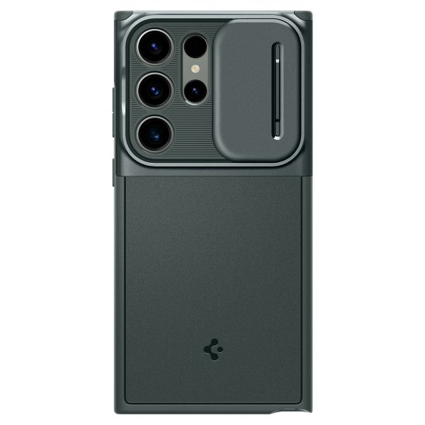 Spigen Samsung Galaxy S23 Ultra -suojakuori Optik Armor Abyss Green