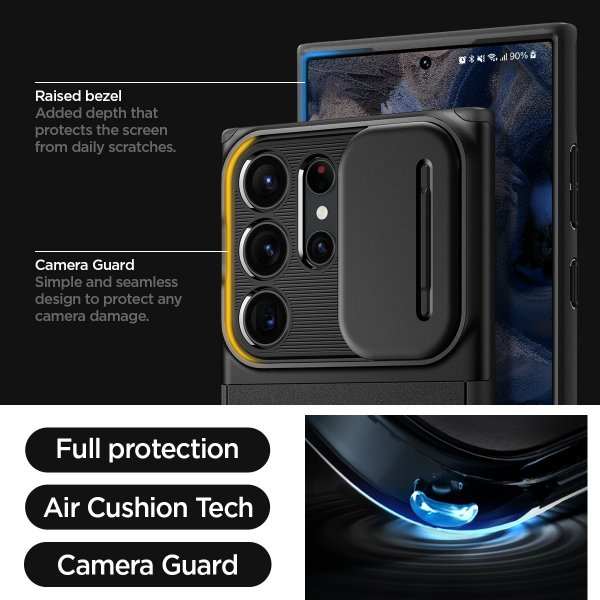 Spigen Samsung Galaxy S23 Ultra kuori Optik Armor musta