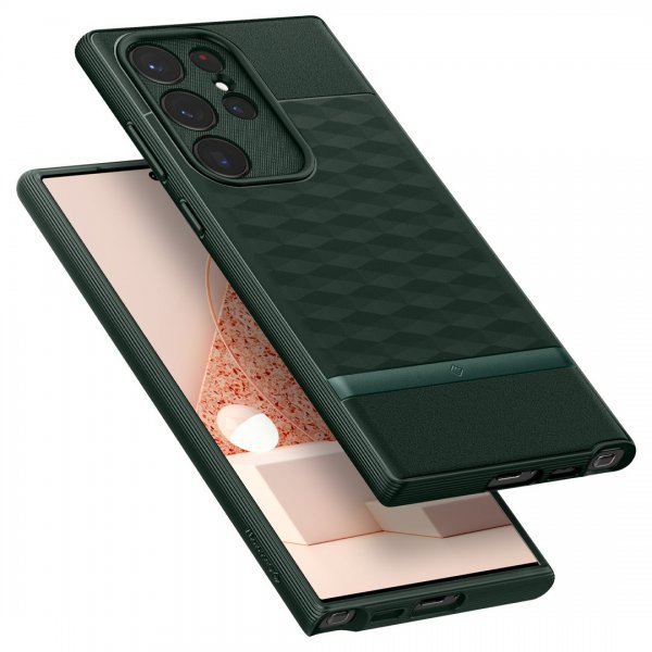 Caseology Samsung Galaxy S23 Ultra -suojakuori Parallax Midnight Green