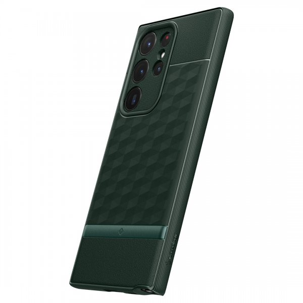 Caseology Samsung Galaxy S23 Ultra -suojakuori Parallax Midnight Green