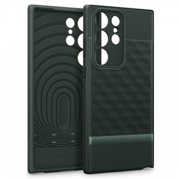 Caseology Samsung Galaxy S23 Ultra -suojakuori Parallax Midnight Green