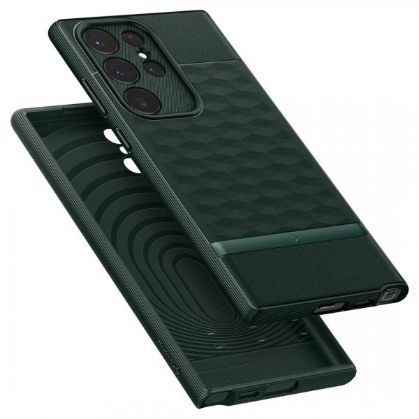 Caseology Samsung Galaxy S23 Ultra -suojakuori Parallax Midnight Green