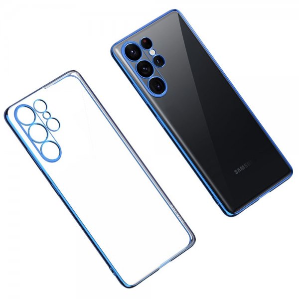 Sulada Samsung Galaxy S23 Ultra Kuori Pinnoitettu Reuna Sininen