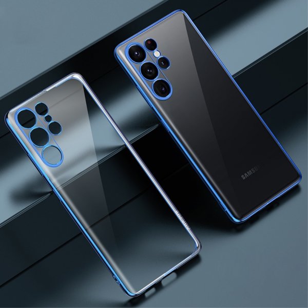 Sulada Samsung Galaxy S23 Ultra Kuori Pinnoitettu Reuna Sininen