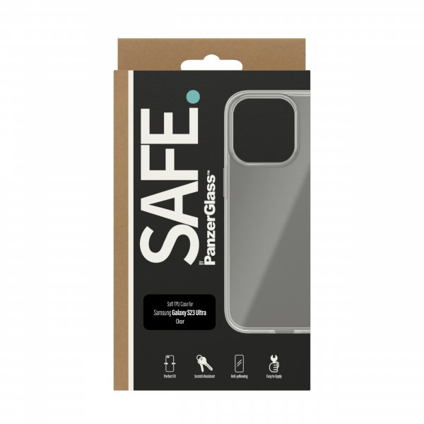 SAFE by PanzerGlass Samsung Galaxy S23 Ultra -läpinäkyvä pehmeä TPU-suojakuori