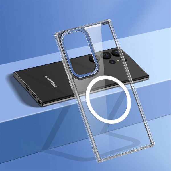 Samsung Galaxy S23 Ultra Kuori Läpinäkyvä MagSafe Sininen