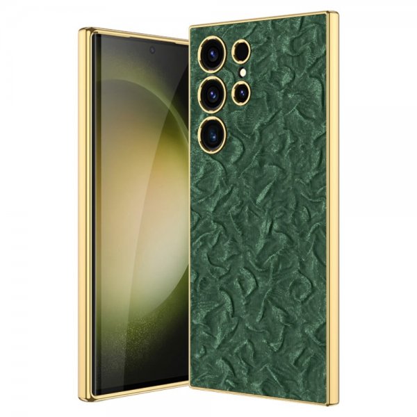 GKK Samsung Galaxy S23 Ultra Kuori Kangas Reunapinnoitus Vihreä