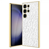GKK Samsung Galaxy S23 Ultra Kuori Kangas Pinnoitettu Reuna Valkoinen