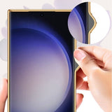 GKK Samsung Galaxy S23 Ultra Kuori Kangas Pinnoitettu Reuna Valkoinen