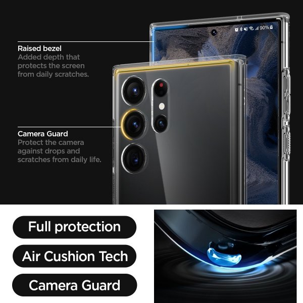 Spigen Samsung Galaxy S23 Ultra kuori Ultra Hybrid Crystal Clear