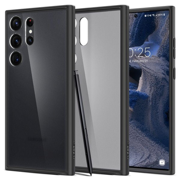 Spigen Samsung Galaxy S23 Ultra Kuori Ultra Hybrid Matte Frost Black