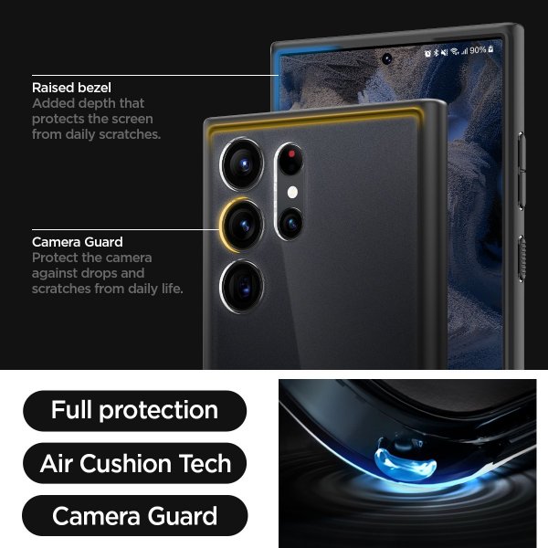 Spigen Samsung Galaxy S23 Ultra Kuori Ultra Hybrid Matte Frost Black