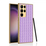 GKK Samsung Galaxy S23 Ultra Kuori Kudottu kuvio Violetti