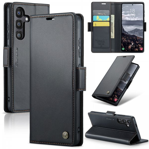 CaseMe Samsung Galaxy S24 FE Kotelo 023 Series Musta
