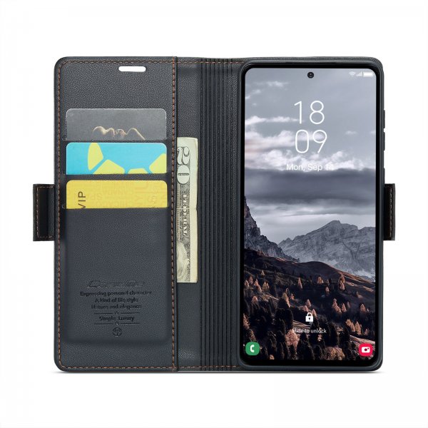 CaseMe Samsung Galaxy S24 FE Kotelo 023 Series Musta