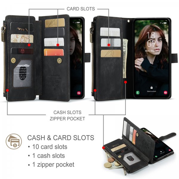CaseMe Samsung Galaxy S24 FE Kotelo C30-sarja Musta