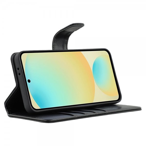 Nordic Covers Samsung Galaxy S24 FE Essential Leather Raven Black -suojakotelo