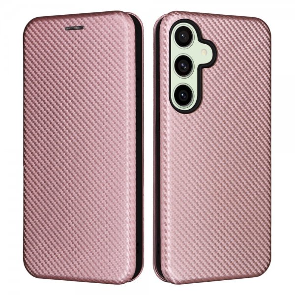 Samsung Galaxy S24 FE Kotelo hiilikuitutekstuuri ruusukulta