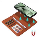 Betopnice Samsung Galaxy S24 FE -kuori irrotettavalla kannella 005 ruskea