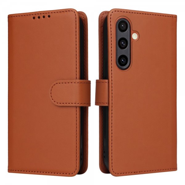 Betopnice Samsung Galaxy S24 FE -kuori irrotettavalla kannella 005 ruskea