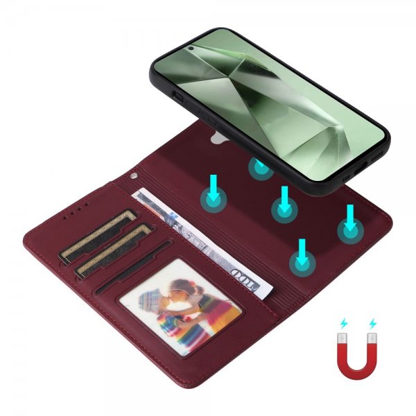 Betopnice Samsung Galaxy S24 FE -kuori irrotettavalla kuorella 005 punainen