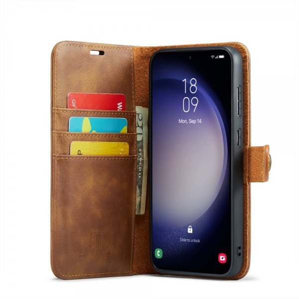Dg.Ming Samsung Galaxy S24 FE -kotelo irrotettavalla kuorella, ruskea