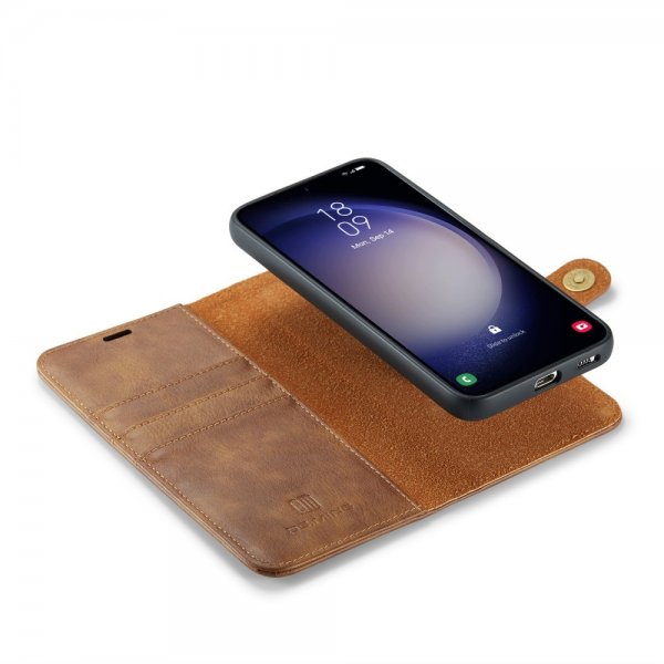 Dg.Ming Samsung Galaxy S24 FE -kotelo irrotettavalla kuorella, ruskea