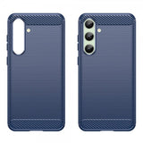 Samsung Galaxy S24 FE Kuori Harjattu hiilikuitukuvio Sininen