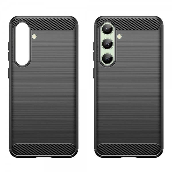 Samsung Galaxy S24 FE Kuori Harjattu hiilikuitukuvio musta
