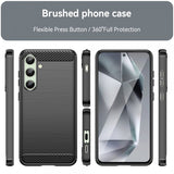 Samsung Galaxy S24 FE Kuori Harjattu hiilikuitukuvio musta