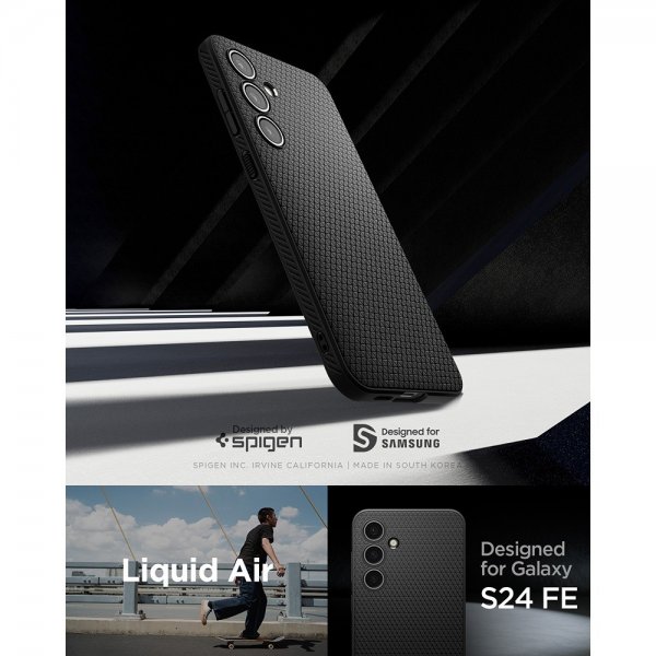 Spigen Samsung Galaxy S24 FE Suojakuori Liquid Air Matte Black