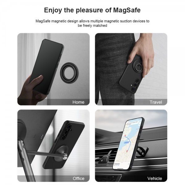 Nillkin Samsung Galaxy S24 FE -suojakuori Super Frosted Shield Pro MagSafe, musta